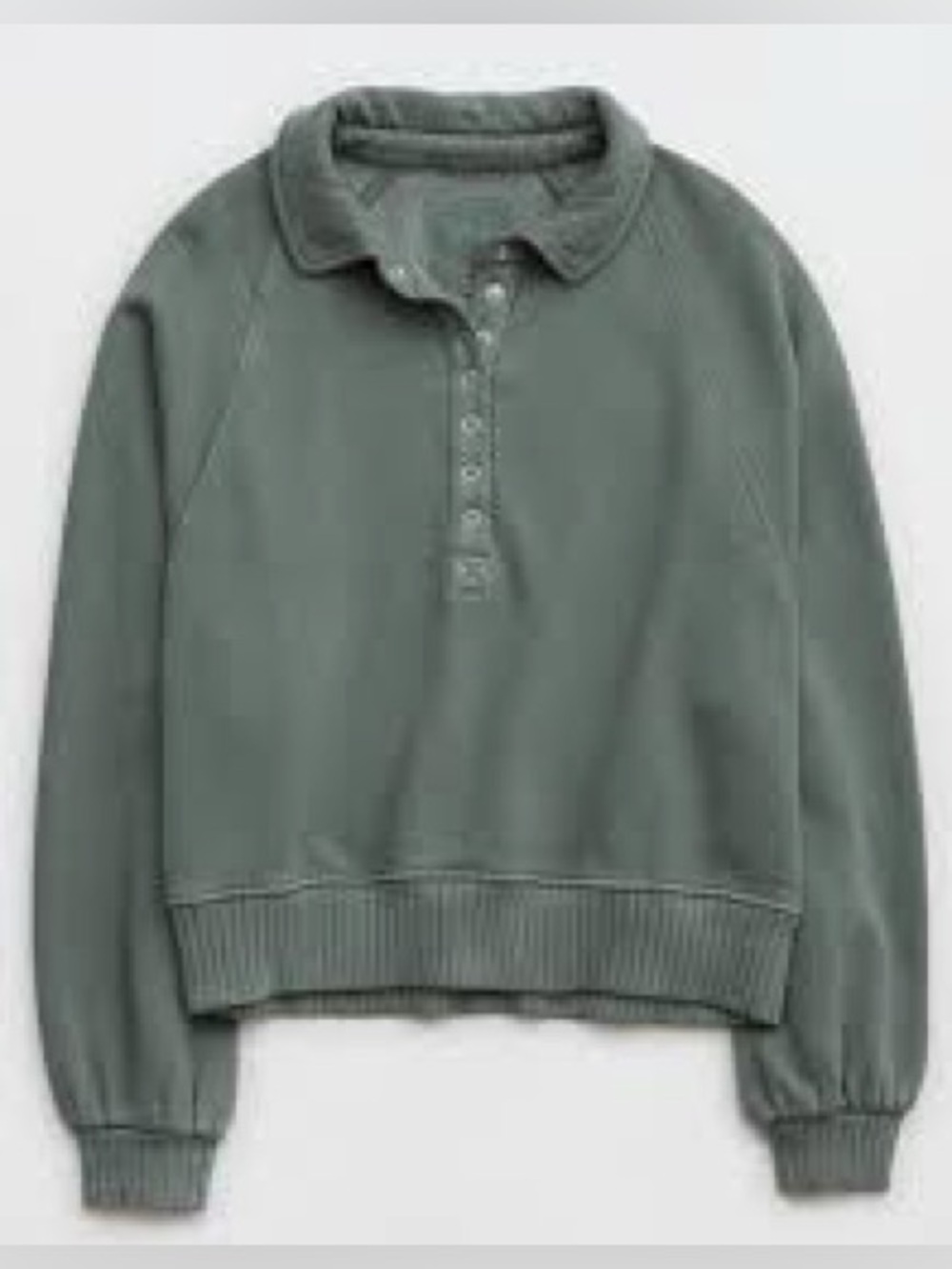 aerie | Sage Green Quarter Snap Pullover Sweatshirt
